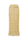 SWAYING 25 Fall/Winter Collection: Crochet-detail wrap-style silk-blend maxi dress SW-SW25AW3B01C2S2-HUANG (Yellow)